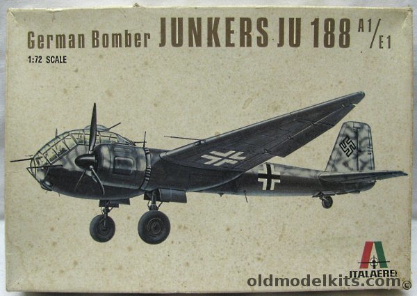 Italaerei 1/72 Junkers Ju-188A1-E1 - With Decals for Three Aircraft, 117 plastic model kit